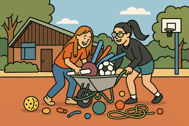 Comic-Style: Kinder spielen im Sport- und Erlebnisdorf Hinsbeck