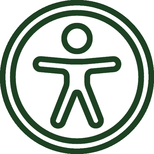 Icon Barrierefreiheit: Männchen im Kreis